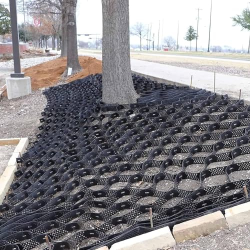 Caillebotis en plastique Géogrille de stabilisateur de gravier de pois de grille au sol for les travaux de fondation, système de pavé perméable de largeur de 2 m/3 m/4 m/5 m/6 m Caillebotis stabilisat