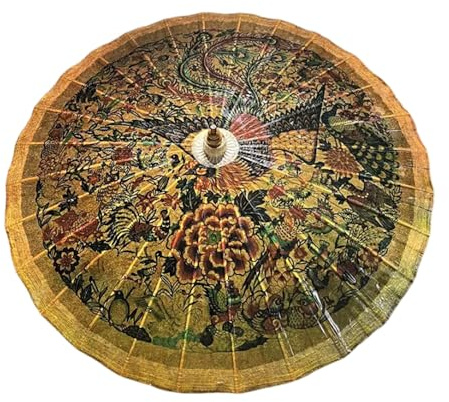 ORICALCHASM Parapluie chinois en soie, Bainiaozhaofeng fatto a mano carta oleata tradizionale cinese protezione solare foto prop ombrello(85CM)