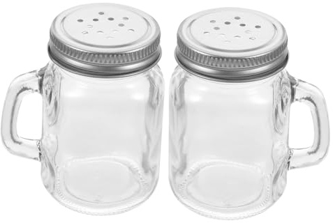 BESTOYARD Botellas de Vidrio para Condimentos 120 Ml, Dispensadores Prácticos para Sal y Pimienta, Set de 2 Piezas, Tapa Ligera, Uso Doméstico y Barbacoa al Aire Libre