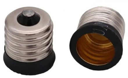 WMAMBZNDHP Lot de 2 douilles lampe E17 vers E14, convertisseur douille à vis for éclairage LED, tête halogène économie d'énergie(Black)