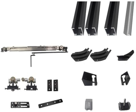 Hidden Push Invisible Sliding Door Track Heavy Duty Space Saving Smooth Bus Rail System Hardware for Wardrobe Closet Partition(Right Opening)