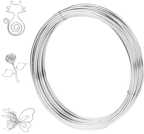 304 rostfri ståltråd Ø 1 mm x 60 m silver, pysseltråd silver, rostfri pysseltråd för gör-det-själv hantverk smyckestillverkning bonsai trädgårdsarbete