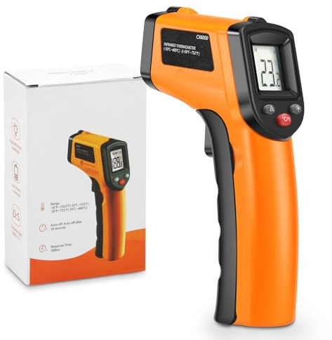 Infrared Thermometer -50 ° C ~ 400 ° C (-58 ° F ~ 752 ° F) Non-Contact Laser Thermometer Gun LCD Backlit Digital Display for Cooking Food Pizza Oven Griddle Meat Refrigerator HVAC Grill Engine