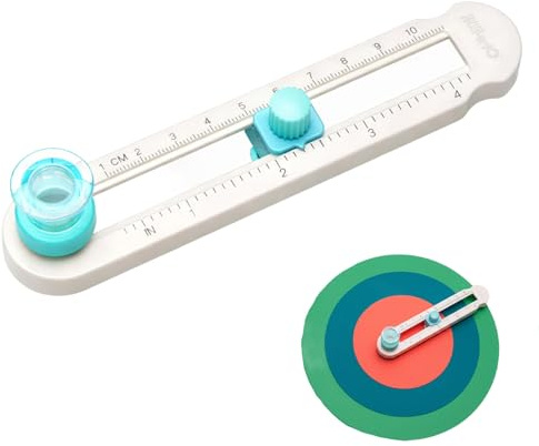 Cortador circular de papel ajustable, 2-20 cm de diámetro, cortador de papel ajustable, cortador circular para papel, cortador redondo, cortador de papel, cortador de papel giratorio 360°, para