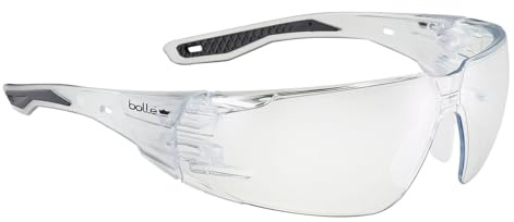 Bolle | Rush 2.0 PLATINUM Lite | Clear || Anti-Fog | Glasses | RUSHMN10E | Clear safety glasses with textured temples, flexible nose piece, coated anti-fog lens and 32% recycled material.