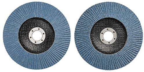 Original Einhell 2-tlg. Fächerscheiben-Set (Winkelschleifer-Zubehör, Korn P40 und P80, Ø 150 x 22,23 mm, Schleifmop, Lamellenscheiben für Metall und Stahl)