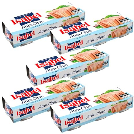 Isabel atún claro al natural, 1 pack de 5 estuches de 3 latas de 65gr