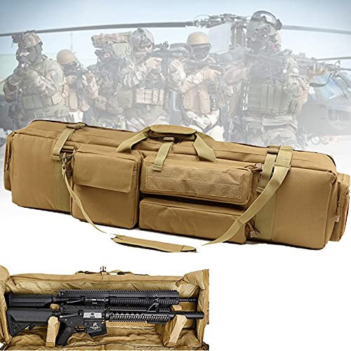 ZWJABYY Gewehrtasche,Waffenkoffer FüR Langwaffen 100Cm(39In) FüR 2 Langwaffen Doppel AbschließBar Gewehrfutteral,Beige