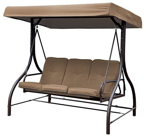 Decorspace Dondolo 3 postiKatay altalena da giardino e veranda reclinabile a letto 194 cm (Dondolo)