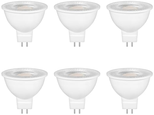 Bombillas LED GU5.3 5W, Equivalentes a 50W MR16 Lámparas Halógenas, Blanco Cálida 2700K, 500LM, Foco Gu5.3 12V, Ángulo de Haz de 120°, No Regulable, Paquete de 6