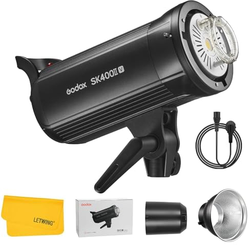 Godox SK400II-V SK400IIV Flash de Studio, 400W Professionnel, 5600k±200K 2.4G COB LED Modeling Lampe, Monture Bowens Flash pour Studio, Produits, Commerce Phototgraphy