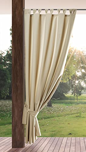 Eurofirany GARDEN Tenda de Esterni con Passanti - 1 Pezzo. Tende impermeabili per Terazze, Tenda per Gazebo Pergolata Patio Balcone, Protezione Solare e Privacy, 155x220 cm, Beige Chiaro