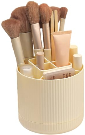 ulafbwur Make-up-Pinselhalter, Organizer, Schreibtisch-Stifthalter mit 8 Fächern, 360° drehbarer Make-up-Pinsel-Organizer für Make-up-Pinsel, Lippenstift, Eyeliner, multifunktionaler