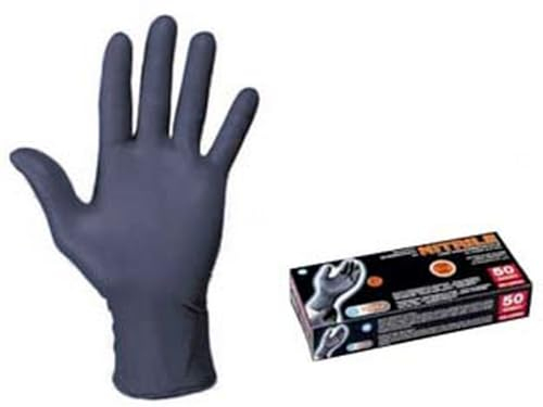 2PZ GUANTI IN NITRILE SPESSORATI NERI - tg.L in conf. da 50 pz. (PG506.11)