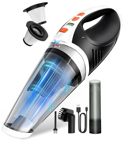 SERVOMASTER Handstaubsauger, Handstaubsauger Kabellos mit Wiederaufladbarem Akku, Tischstaubsauger mit HEPA-Filter, Staubsauger für Wohnmobile, Büro, Haushalt, Küche, Tierhaare