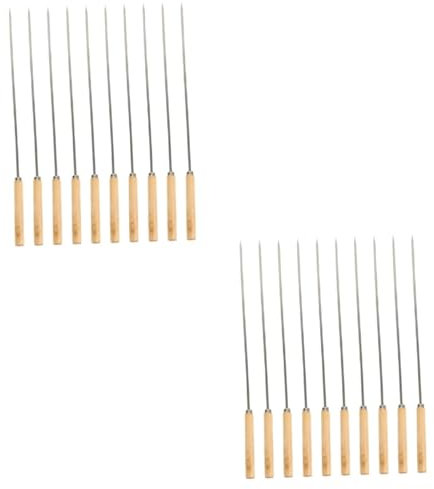 FUNOMOCYA 20 Pièces Panneau plat en fer Satay brochette de brochette pour barbecue brochette de bifteck brochette barbecue cofre fort barbecues brochettes brochette pour grillades Bois