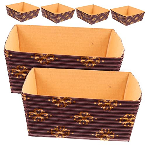 PHENOFICE 25stücke Einweg-papier-kastenformen Zum Backen Rechteckige Papierbrotformen Kuchenpapier-tabletts Für Chiffonkuchen Und Desserts Hitzebeständig Und Praktisch Für Küche Und