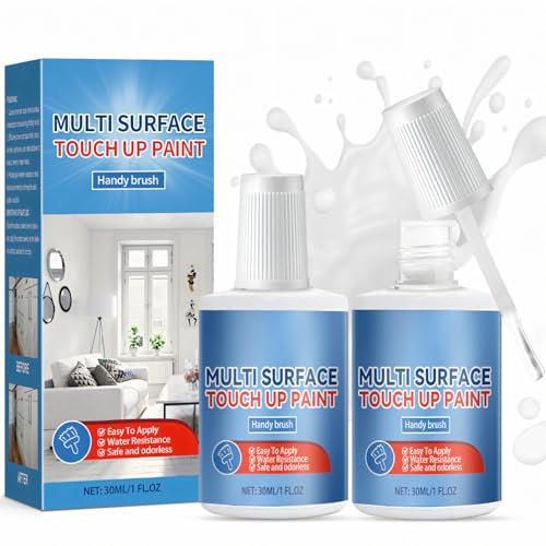 Allony Pittura Piastrelle Bagno, 2PCS Vernice per Piastrelle, Smalto per Vasca da Bagno Bianco, Vernice per Ritocchi Bianca Smaltata per Adatto Riparare Graffi su Ceramiche, Lavelli e Piastrelle