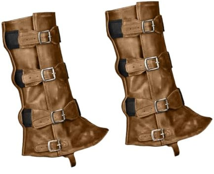 Oshhni Piratenstiefelüberzüge, Beinüberzüge, Geschenk, Kostümzubehör, Herren, Retro-Stil, mittelalterliche Schuhüberzüge, Ritterstiefelüberzüge für draußen, Braun
