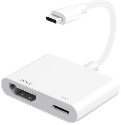 Luonanava HDMI Adapter für iPhone 4K@60Hz, USB C auf HDMI Digital AV Adapter Video Audio Sync Bildschirm Konverter für iPhone 15/16/17/MacBook/Laptop Kompatibel mit HDTV, Projector, Monitor
