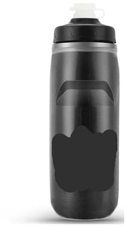 ZWCSHUU Botella Aislante de Agua fría for Ciclismo, Botella térmica for Bicicleta de Carretera, Botella de compresión Suave for Carreras, hervidor de Gimnasio portátil Deportiva Bidón(Black Bottle)