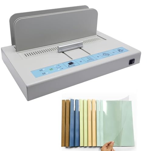 SMRHBWXS Thermobindegerät, 500 Blatt, enthält 10 Binderücken und Klebestreifen für Dokumente im A3/A4/A5, perfekt für Verträge/Rechnungen/Berichte
