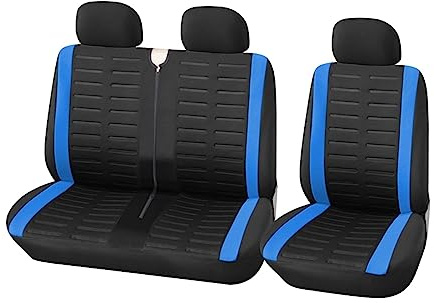 HAMFISTB Auto Sitzbezüge 2+1 Sitzbezüge Autositzbezug Transporter/Van Universal Autositz LKW Innenraum Für VW Für Crafter LT T4 T5 Sitzbezüge(Blue)