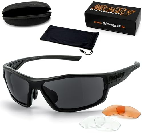 HELLY - No.1 Bikereyes® | Bikerbrille, Motorrad-Sonnenbrille, Motorradbrille | beschlagfrei, winddicht | HLT® Sicherheitsglas | TOP Tragegefühl