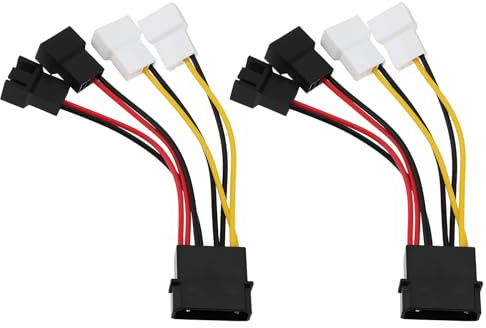 OTOTEC Lot de 2 Câbles d'alimentation Molex 4 Broches Vers 3 Broches Longueur 10 Cm Compatible avec CPU PC Ventilateurs de Boîtier