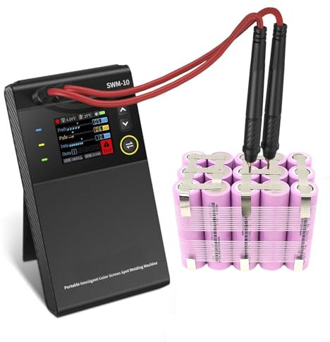 Saldatrice a punti 2 in 1, macchina for saldatura a punti portatile SWM-10, LCD da 1,8'', lamiera di nichel/ferro/acciaio inossidabile/alluminio da 0,1-0,25 mm, for batteria 18650 fai da te
