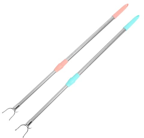 DIKACA 2 Piezas Varillas Telescópicas Inoxidable para Ropa Postes Extensibles y Retráctiles para Tendedero Doméstico Barras Ajustables Resistentes para Colgar Prendas de Unidades y Rosa