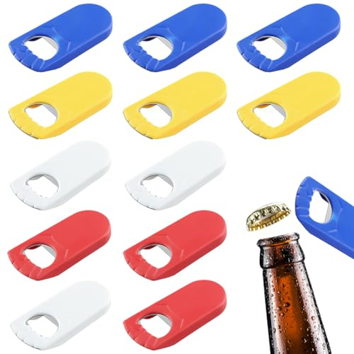 FuxFuis 12 Pz Apribottiglie in Acciaio Inox, Cavatappi Birra in Metallo, Stappa Bottiglie Universale, Apribottiglie a Pugno Portatile, Apri Bottiglie Senza Sforzo per Festa Bar Cucina Casa - 4 Colori