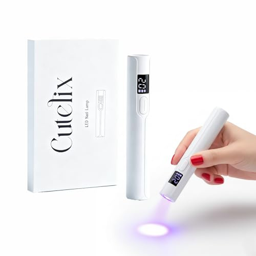 Tragbarer UV-Nageltrockner 3W für Gelnägel, USB Wiederaufladbares Mini Aushärtungsgerät mit Countdown-Anzeige, 365+405nm UV/LED-Technologie (Weiß)