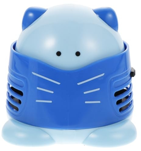 PAMINGONO Mini Aspirateur de Table Bleu en Plastique sans Pile Nettoyeur de Bureau Compact pour Miettes Poussière et Résidus Accessoire de Nettoyage Pratique et Léger pour Bureau et