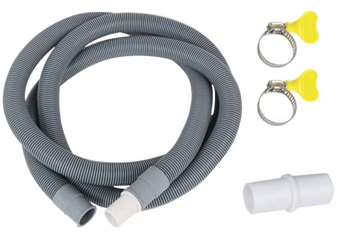 1M Washing Machine Drain Hose, Washing Machine Waste Pipe Extension, Dishwasher Waste Pipe Extension with Connector and Clamps, Universal Drain Hose Extension Kit for Washing Machine Dishwasher