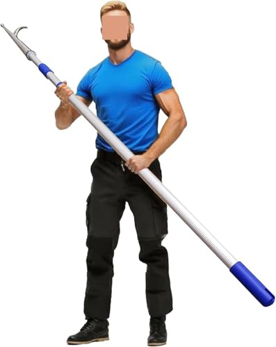 MRVAKDYDI Teleskop-Bootshaken, Verstellbarer Bootshaken, Schiebestangen-Teleskophaken aus Aluminium und Edelstahl, mehrere Größen, 1 Stück, 2, 3 Stück(1 Pcs,300cm (9' 9inch))
