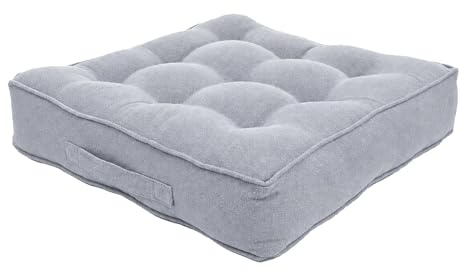 Harbour Housewares Armchair Booster Cushion - 50 x 50cm Extra Thick Orthopaedic Seat Pad, Chair Riser Support Cushion with Carry Handle & Removable Washable Cover - Grey