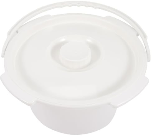 Tofficu Cubo Urinario con Tapa para Discapacitados y Personas Mayores, Fabricado en Pp Resistente, con Asa Antideslizante, para Uso en Cama y Sillas de Baño