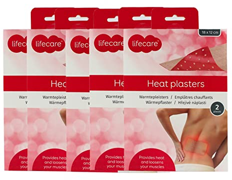 Patchs anti douleurs chauffants, emplatre au poivre de cayenne, 2 patchs 18 x 12 cm (lot de 3 x 2 = 6)