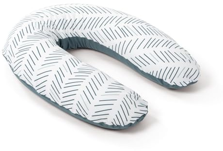 doomoo Coussin de Grossesse & Coussin Allaitement Buddy 180 cm - Ultra Confort pour Dormir pendant la Grossesse - Soulage dos, jambes & ventre - Housse Bio, Lavable & Certifié OEKO-TEX, Etnic Petrol