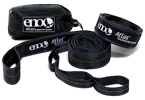 ENO Atlas Suspension System - Tree Strap for Hammock - Accessories for Camping, Hiking, and Backpacking - Black/Royal
