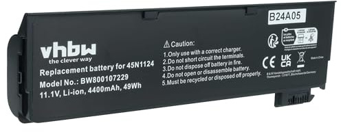 vhbw Akku Ersatz für Lenovo 121500152 | 121500150, 121500148, 121500213, 121500212 für Notebook (4400 mAh, 11,1 V, Li-Ion)
