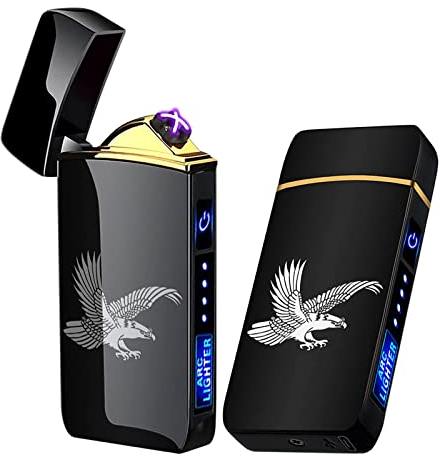 Arc Lighter, Smart Electric Lighter, USB Rechargeable Lighter Windproof Flameless Lighter Lightweight Plasma Lighter for Fire,BBQs,Fireworks ,Candle,Camping - Outdoors Indoors (T3-Eagle)