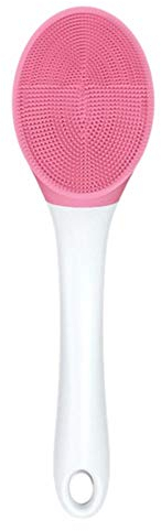 SlimpleStudio Badbürste Silikonbad Pinsel elektrische Dusche Massagegerät Lange Griff Körperbürste-Rosa Weiß Körperbürste (Color : Pink White)