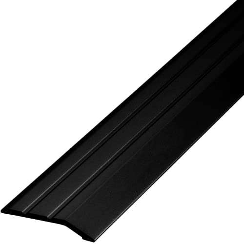 Gedotec Aluminium Transition Profile Self-Adhesive End Profile Aluminium | Floor Strip Height Adjustment | Compensation Profile Black Anodised | Cover Strip 90cm | 1 Piece - Transition Rail for Gluing