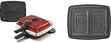 Lagrange Gaufrier, 1000 W & 030423 Jeux de plaques antiadhésives, Noir