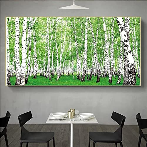 Diamond Painting, 5D DIY Cross Stickerei Malerei Birke Bilder Kits 50x100cm Square Diamanten Erwachsene/Kinder Ideale Christmas Dekor Gift, Wohnzimmer/Büro/Wand Und Eingang Dekor R-662
