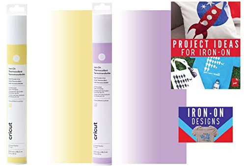 Cricut UV Color Changing Iron-On Vinyl Rolls Bundle - Sun Activated Color Change Heat Transfer Vinyl Roll, Thermal HTV for DIY Shirts Customized Apparel, Light Sensitive Customized Ironing Projects