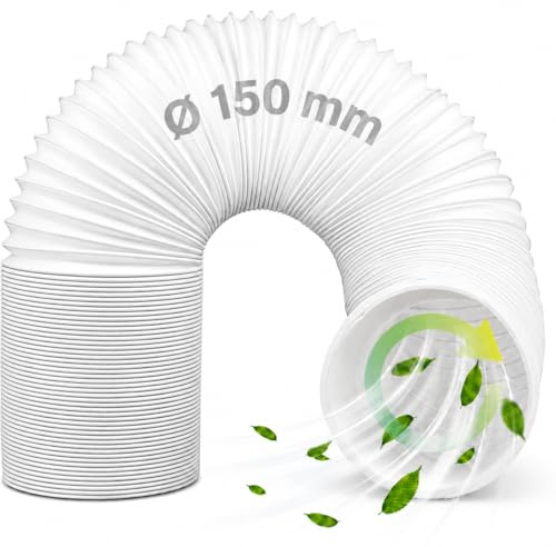 Manguera De Escape para Aire Acondicionado PortáTil Extension PP DiáMetro 5.9pulgadas,Tubo Aire Acondicionado Universal PortáTil Portatil Mejor Ductilidad En Sentido Anti-Horario & Agujas Del Reloj