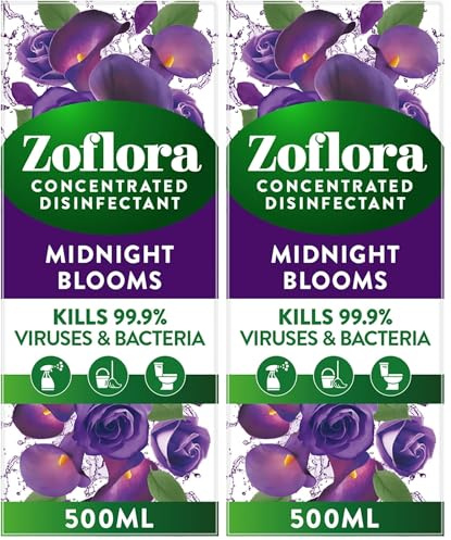 Zoflora Midnight Blooms Concentrated Multipurpose Disinfectant 500ml (Pack of 2)